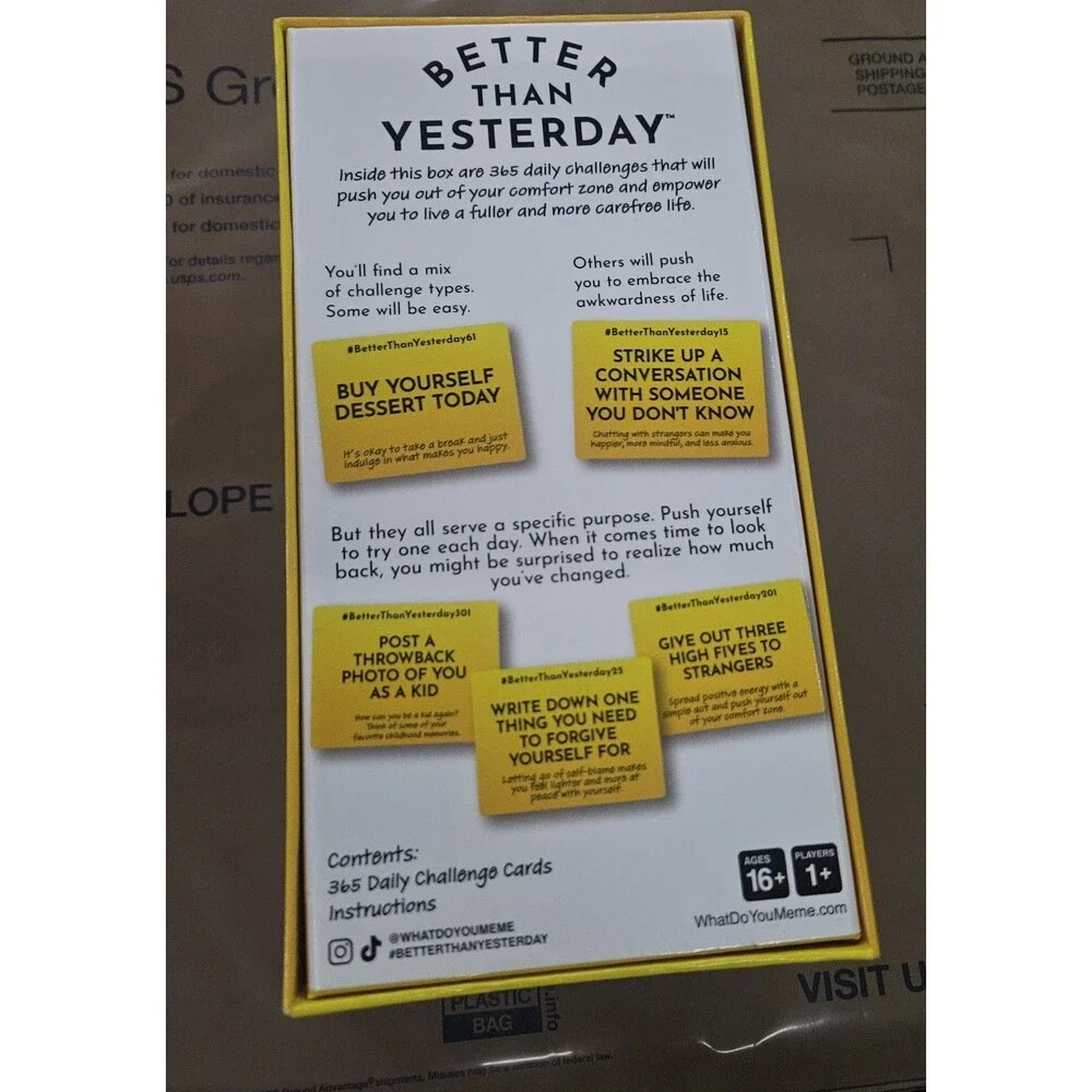 Better Than Yesterday Card Game Of 365 Daily Challenges 2022 Ages 16+✅ Authentic